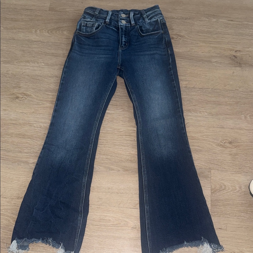 Kancan Women's Dark Blue Cropped Jeans